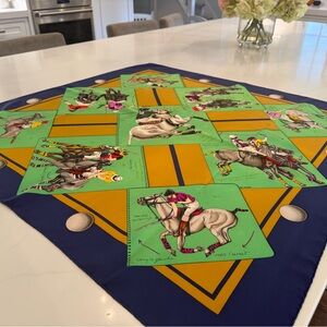 Vintage Hermes Le Monde Du Polo Silk Scarf Limited Edition By Chantal De Crissey